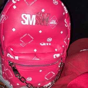 Steve Madden Pink Logo Backpack